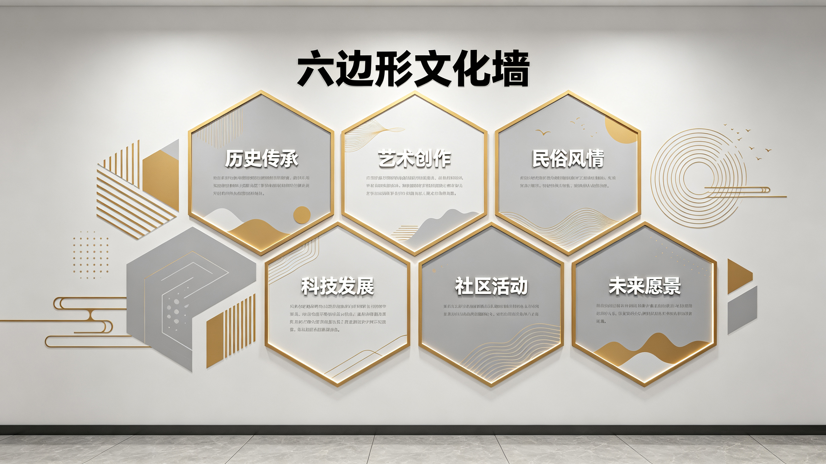 双牌企业文化墙 | 六边形信息美学